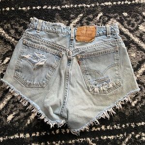 Vtg orange tab Levi cutoffs